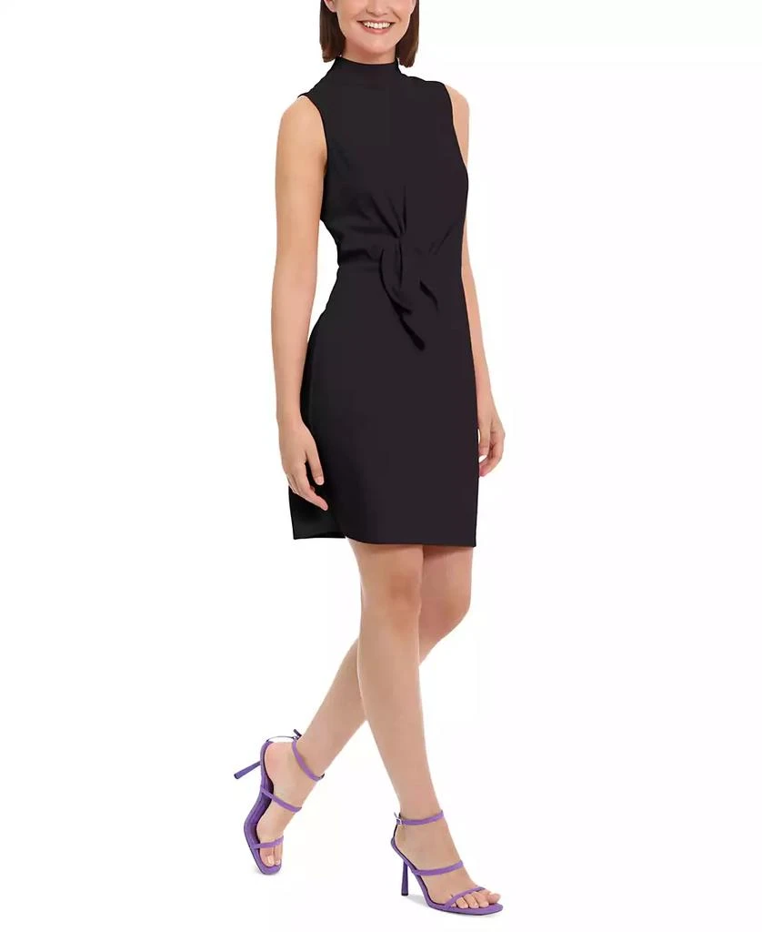 Donna Morgan Women's Bow-Detail Mock-Neck Mini Dress 3