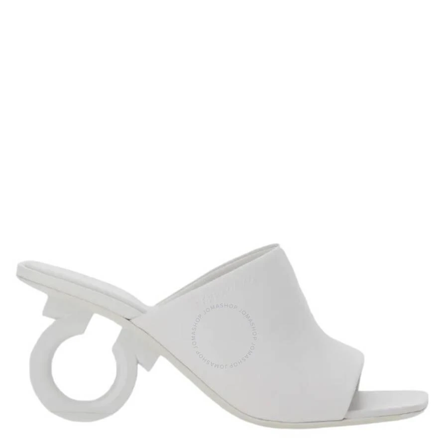 Salvatore Ferragamo White Nappa Astro 70 Elinda Slide Sandals 1