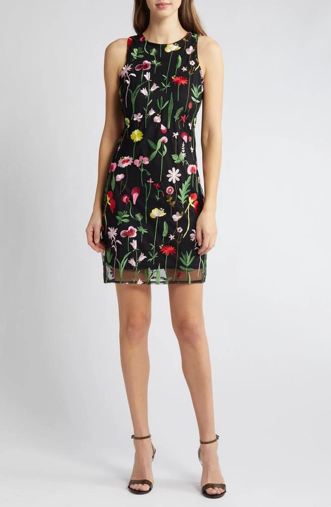 Sam Edelman Embroidered Sleeveless Sheath Dress 1