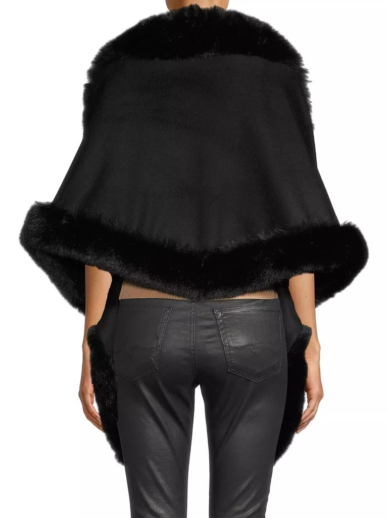 Sofia Cashmere Faux Fur & Cashmere Diamond Wrap 5