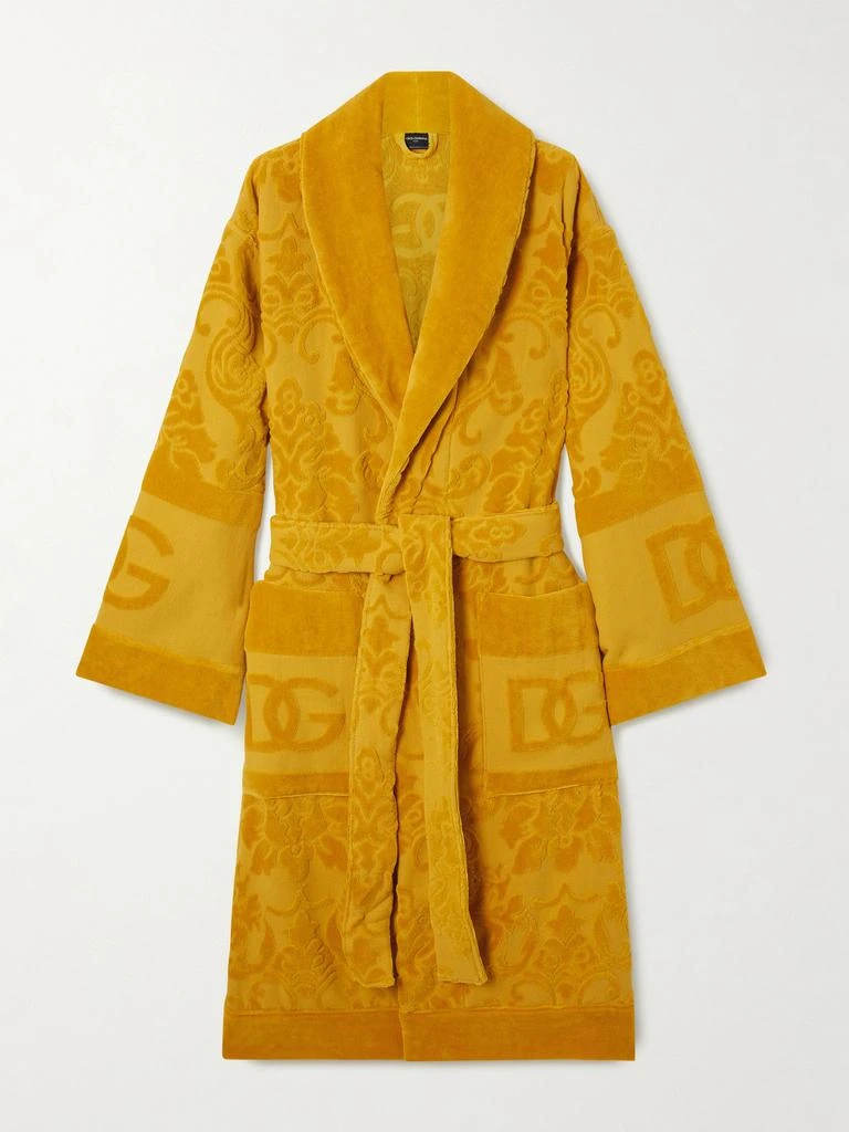 Dolce 
Gabbana Cotton-terry Jacquard Robe - Mustard