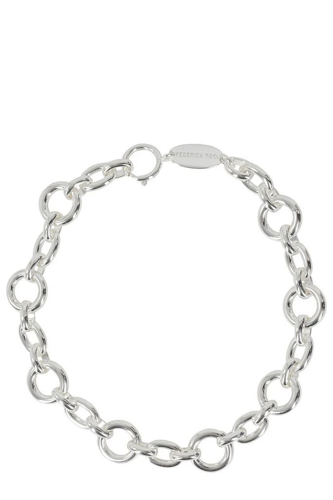 FEDERICA TOSI Oval And Round Link Silver Necklace
