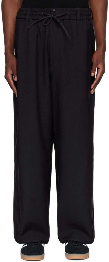 Y-3 Black Sport Uniform Wide Trousers 1