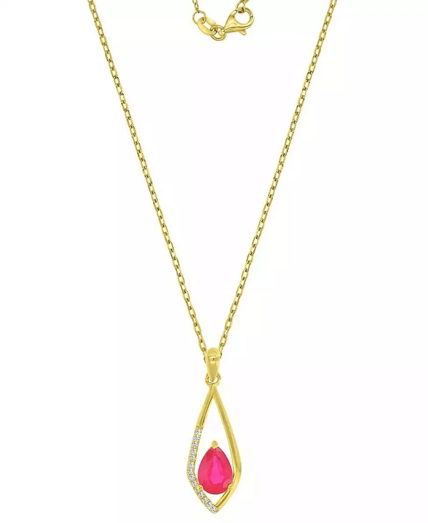Macy
s Diamond (0.042 ct. t.w.)
Ruby (0.75 ct. t.w.) Pendant Necklace in 10k Yellow Gold 2