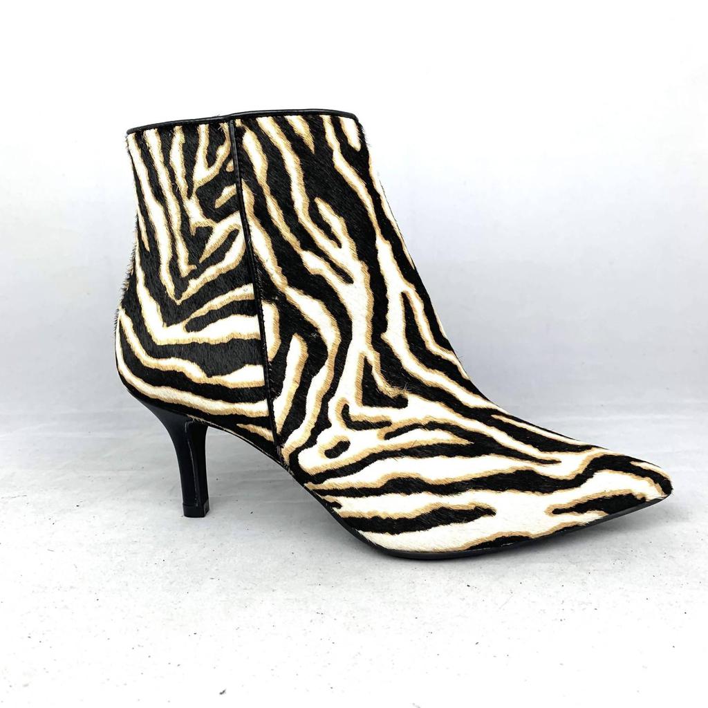 Pedro Anton 80's Retro Bootie In Cebra Blanco (Zebra)
