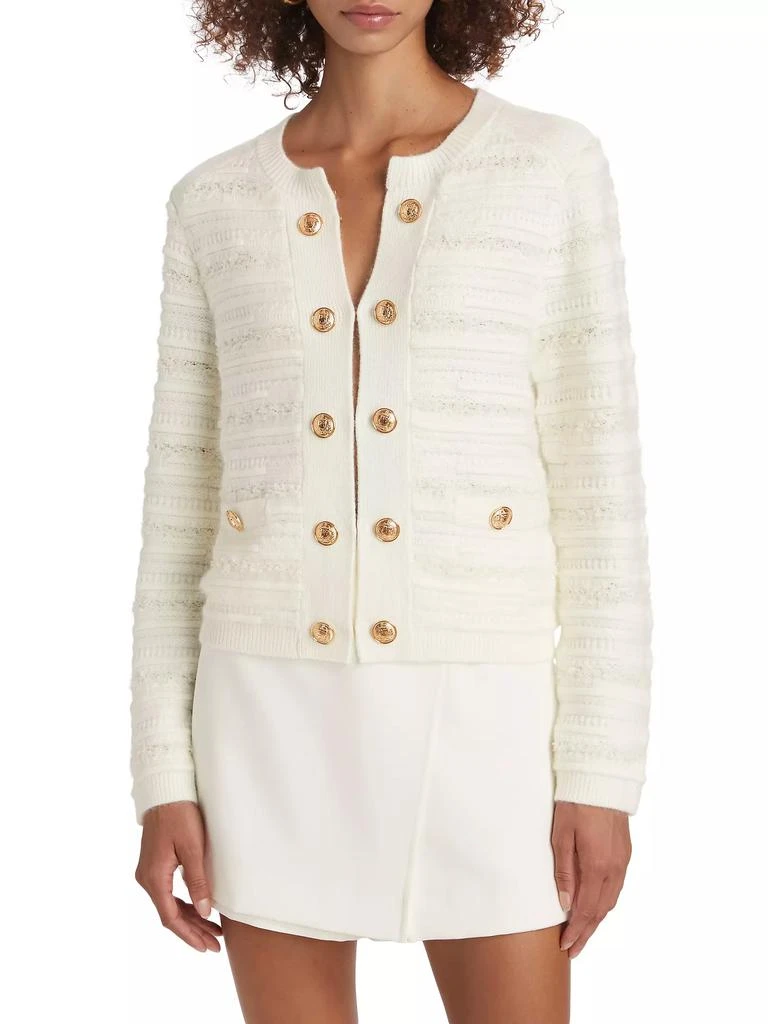 Milly Milly Textured Stripe Knit Cardigan Jacket 3
