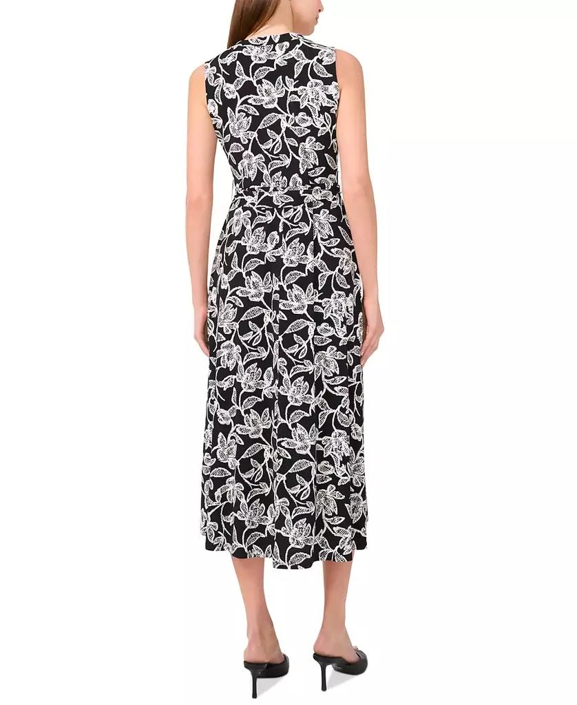 Sam & Jess Women's Printed V-Neck Tie-Waist Midi Dress 5