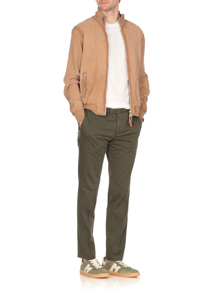 THE JACK LEATHERS Beige Quentin Leather Jacket