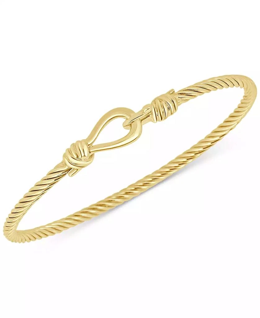 Italian Gold Torchon Knot Bangle Bracelet in 14k Gold-Plated Sterling Silver 1