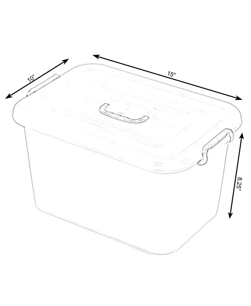 Basicwise Vintiquewise Large Clear Storage Container with Lid and Handles 6