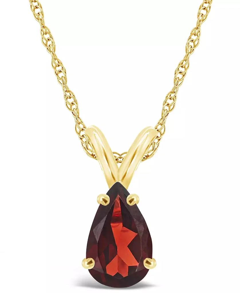 Macy
s Garnet (1-1/5 ct.t.w) Pendant Necklace in 14K Yellow Gold