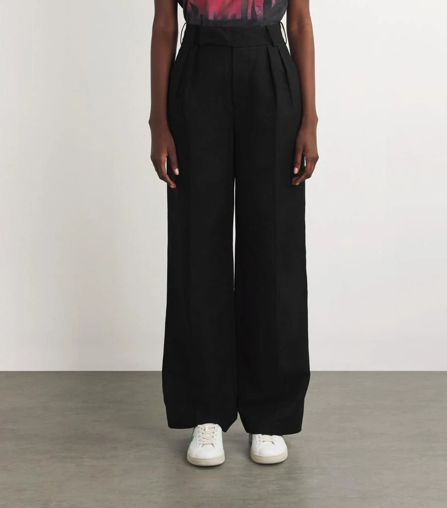 7 For All Mankind Linen-Blend Wide-Leg Trousers 3