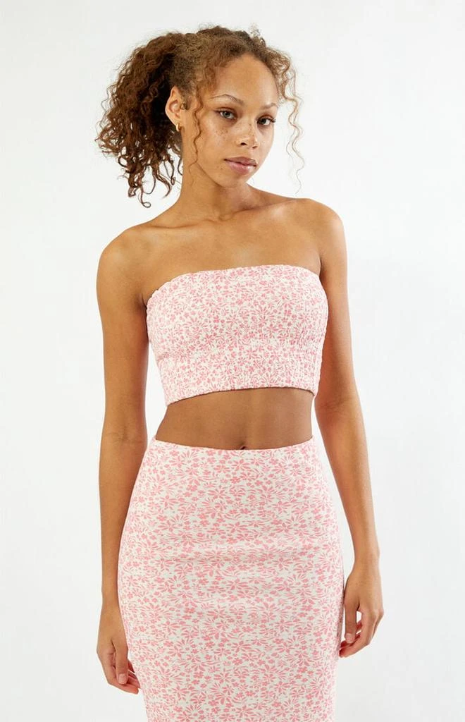 Roxy Floral Smocked Tube Top 1