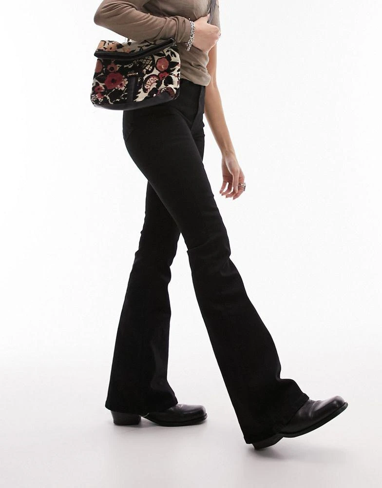 Topshop Topshop high rise Jamie flare jeans in black 1