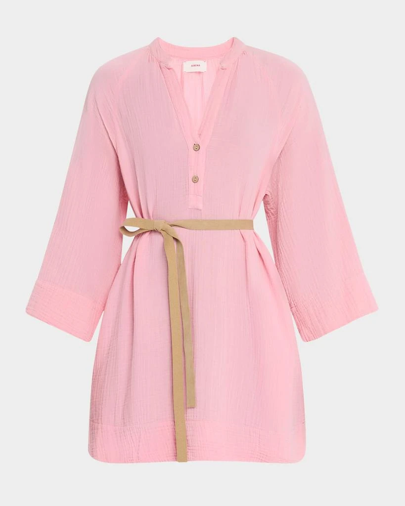 XIRENA Carlotta Belted Gauzy Mini Dress 1