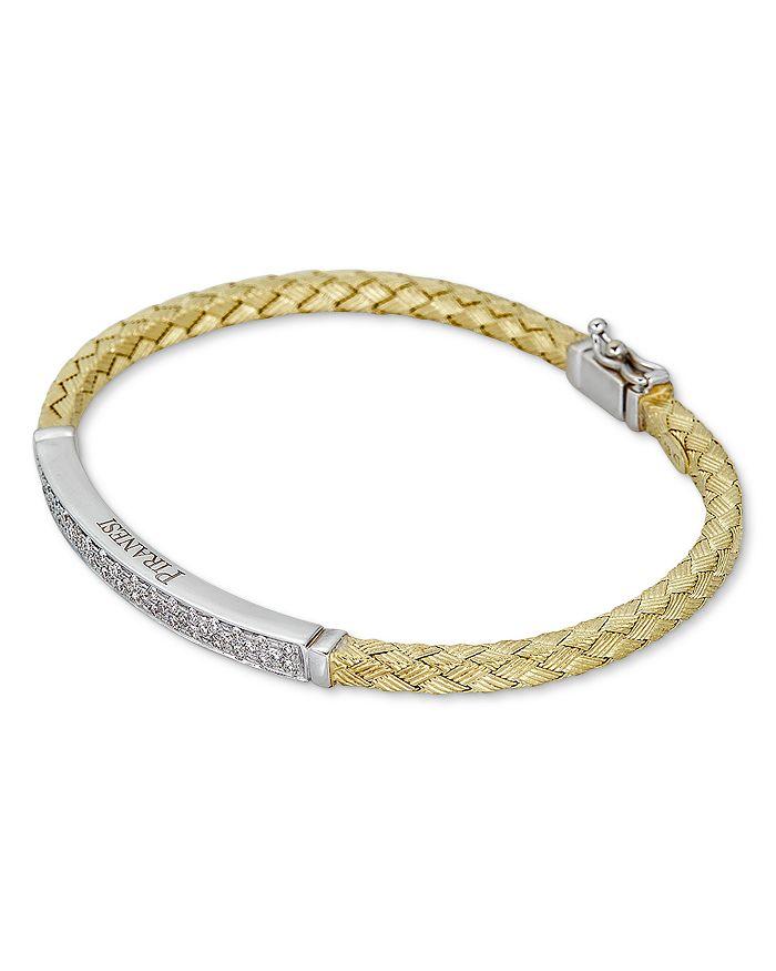 Piranesi 18K Yellow Gold Oro Diamond Braided Bangle Bracelet
