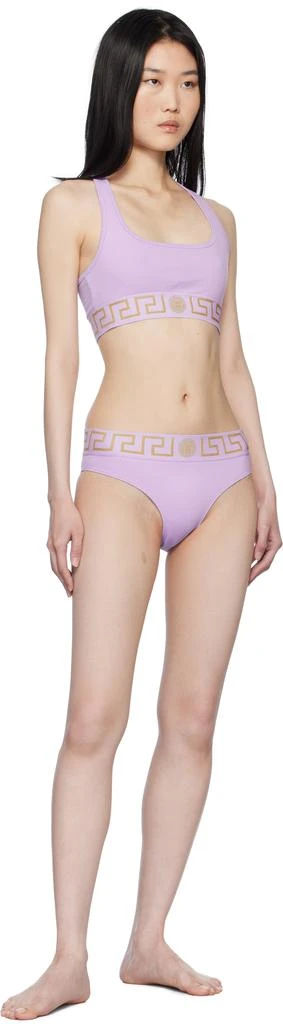 Versace Purple Greca Border Scoop Bralette 4