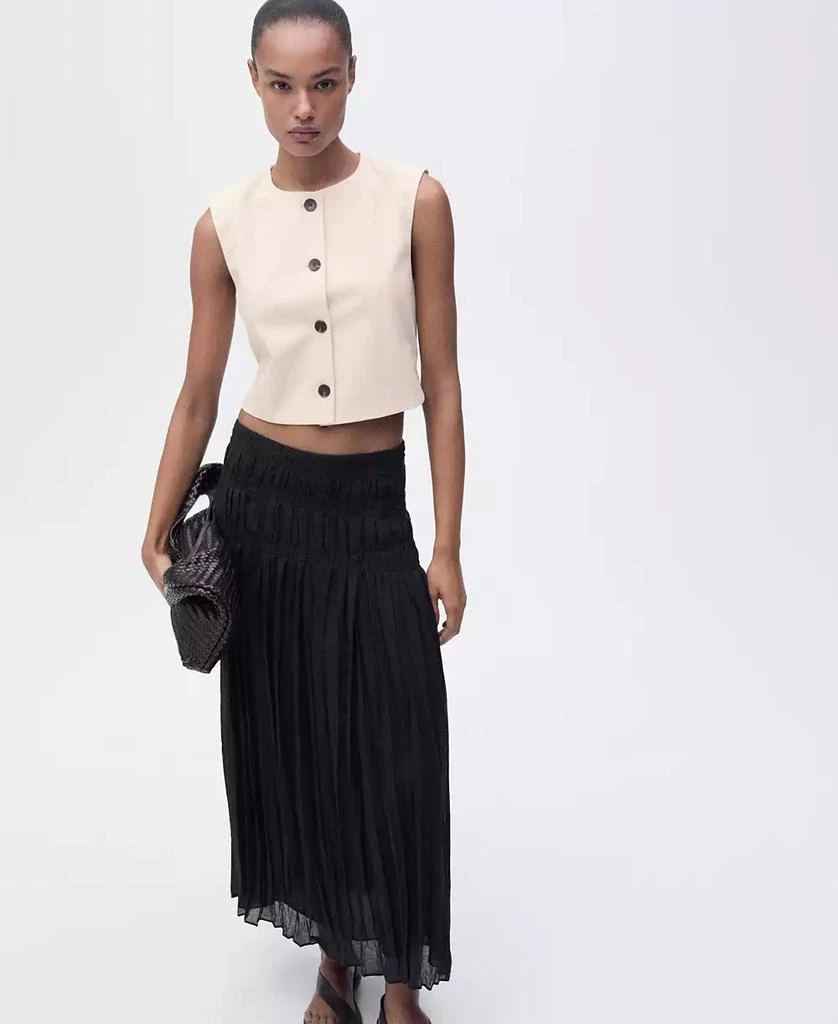 Mango Women's Buttons Cotton Crop Top 4
