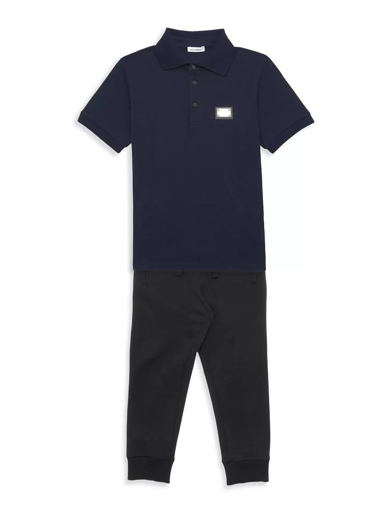 Dolce & Gabbana Little Boy's & Boy's Logo-Engraved Placard Polo 2