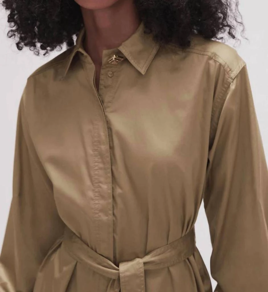 Aje Louise Belted Shirt In Desert Khaki 5