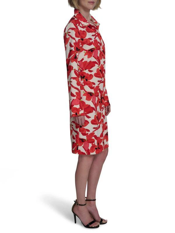 HALSTON May-25 Patterned Crepe Midi Shirt Dress 3