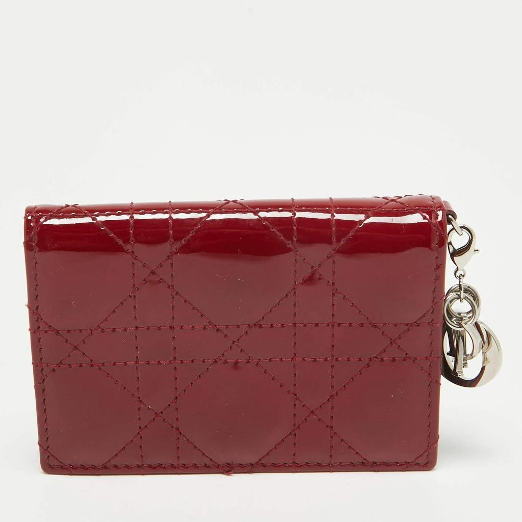 Dior Dior Red Cannage Patent Leather Lady Dior Flap Card Holder 5