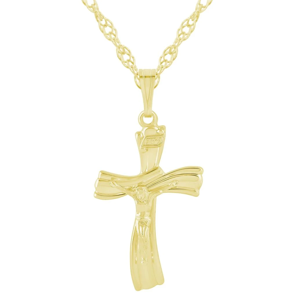 Glistening Jewels Sterling Silver Crucifix Cross Pendant Necklace