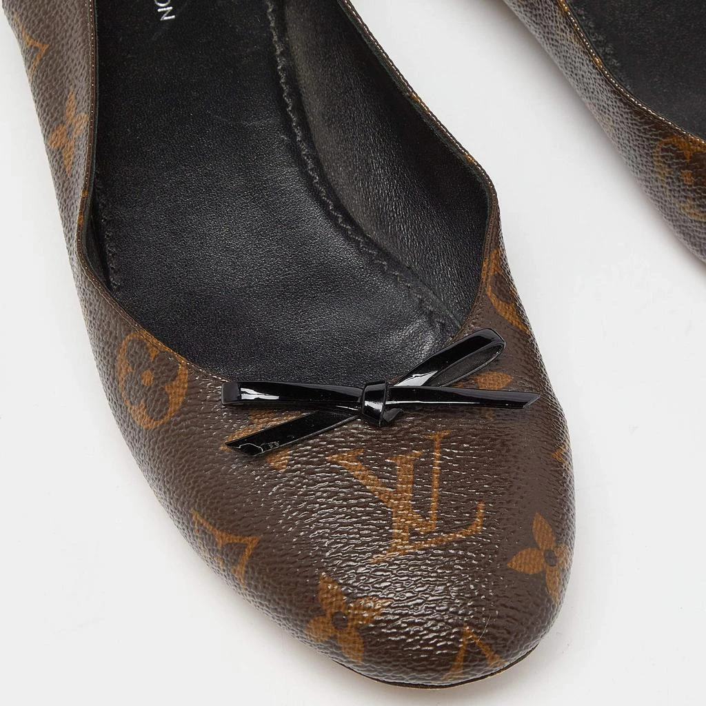 Louis Vuitton Louis Vuitton Brown Leather and Monogram Canvas Joy Ballet Flats Size 36 7