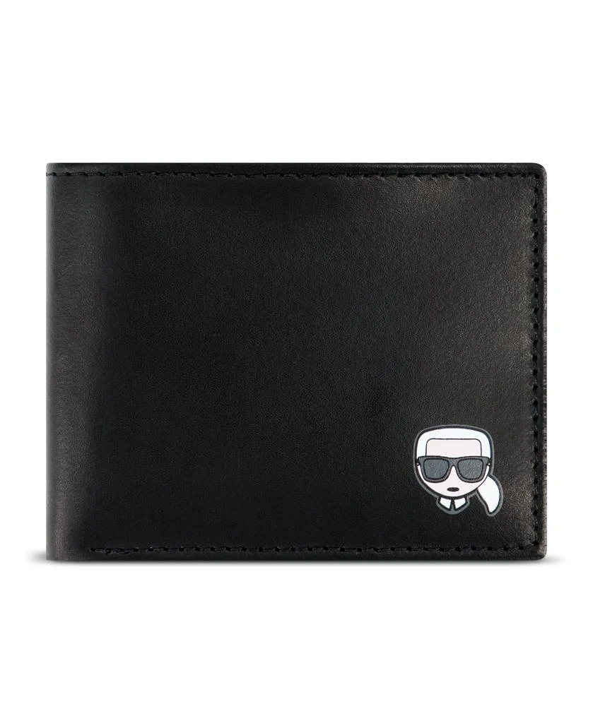 Karl Lagerfeld Paris LEATHER BILLFOLD WITH NEW KARL HEAD PRINT 1