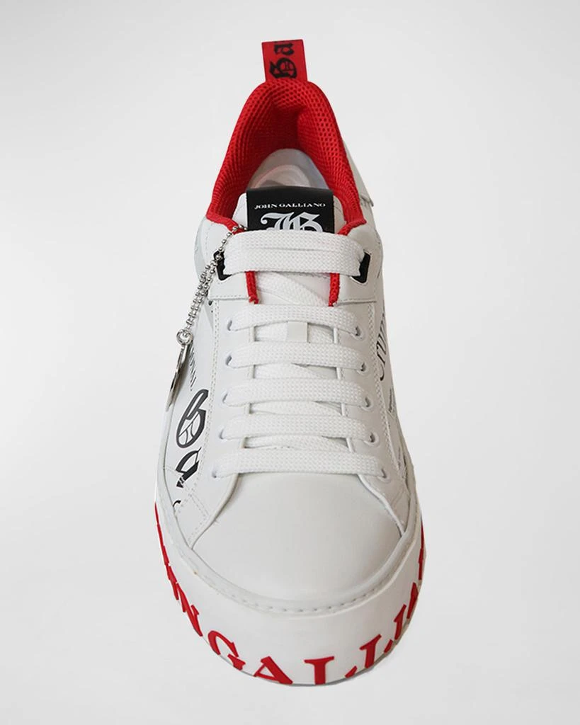 John Galliano Paris Men's Gazette Low-Top Leather Sneakers 5