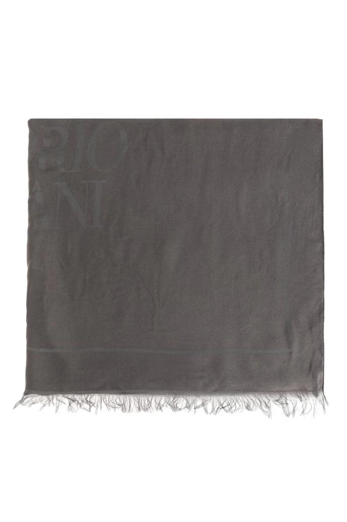 Emporio Armani Emporio Armani Logo Printed Fringed Scarf 1