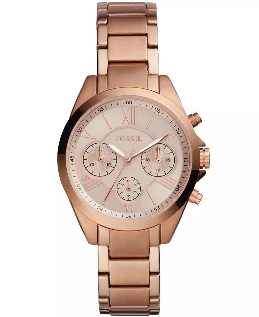 Fossil Women's Modern Courier Chronograph Rose Gold Stainless Steel Watch 36mm 1