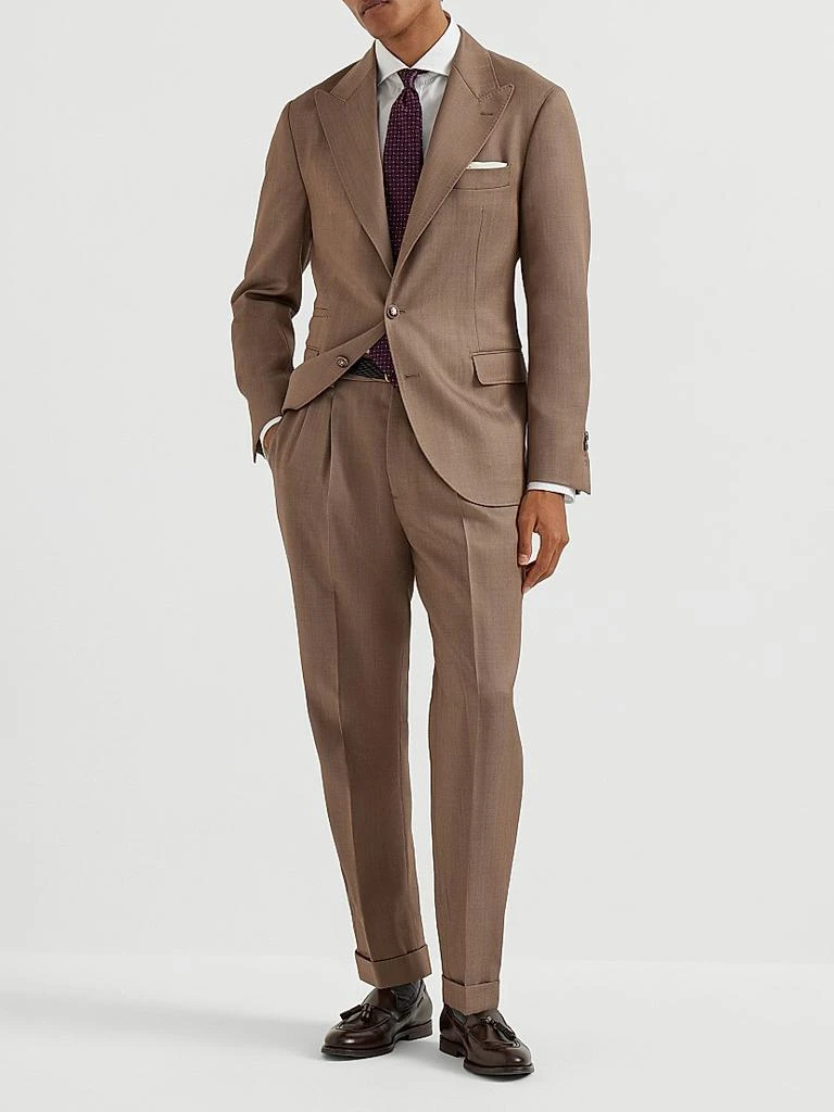 Brunello Cucinelli Wool Denim Deconstructed Blazer with Large Peak Lapels 6