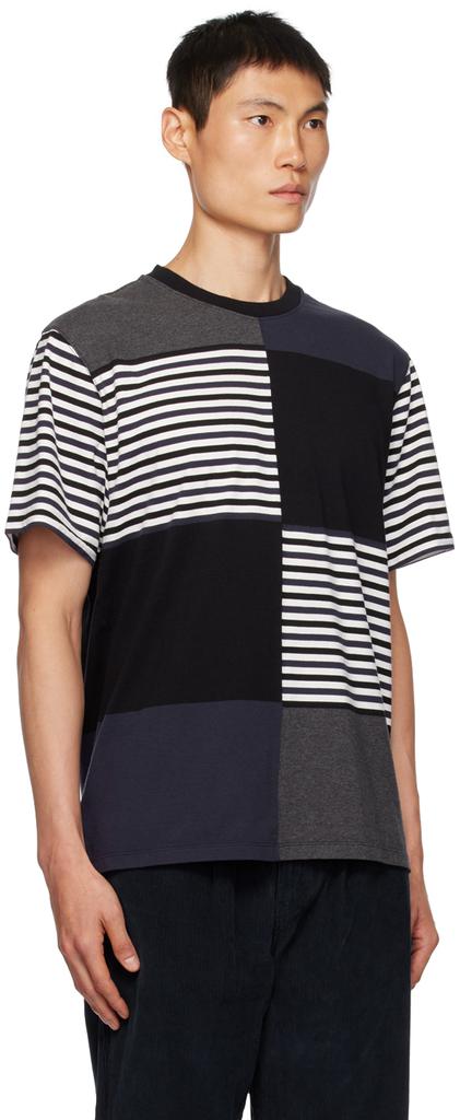 Noah Navy & Black Patchwork T-Shirt