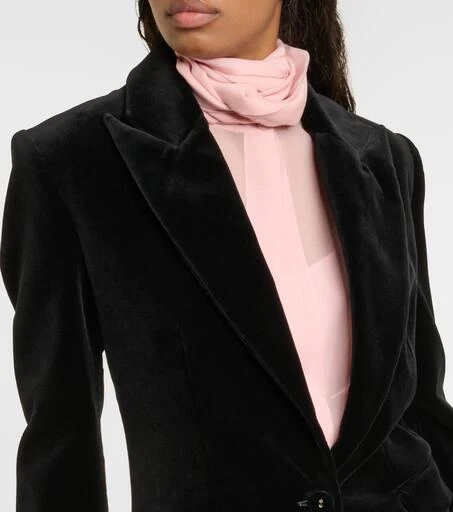 Costarellos Azura cotton velvet blazer 5