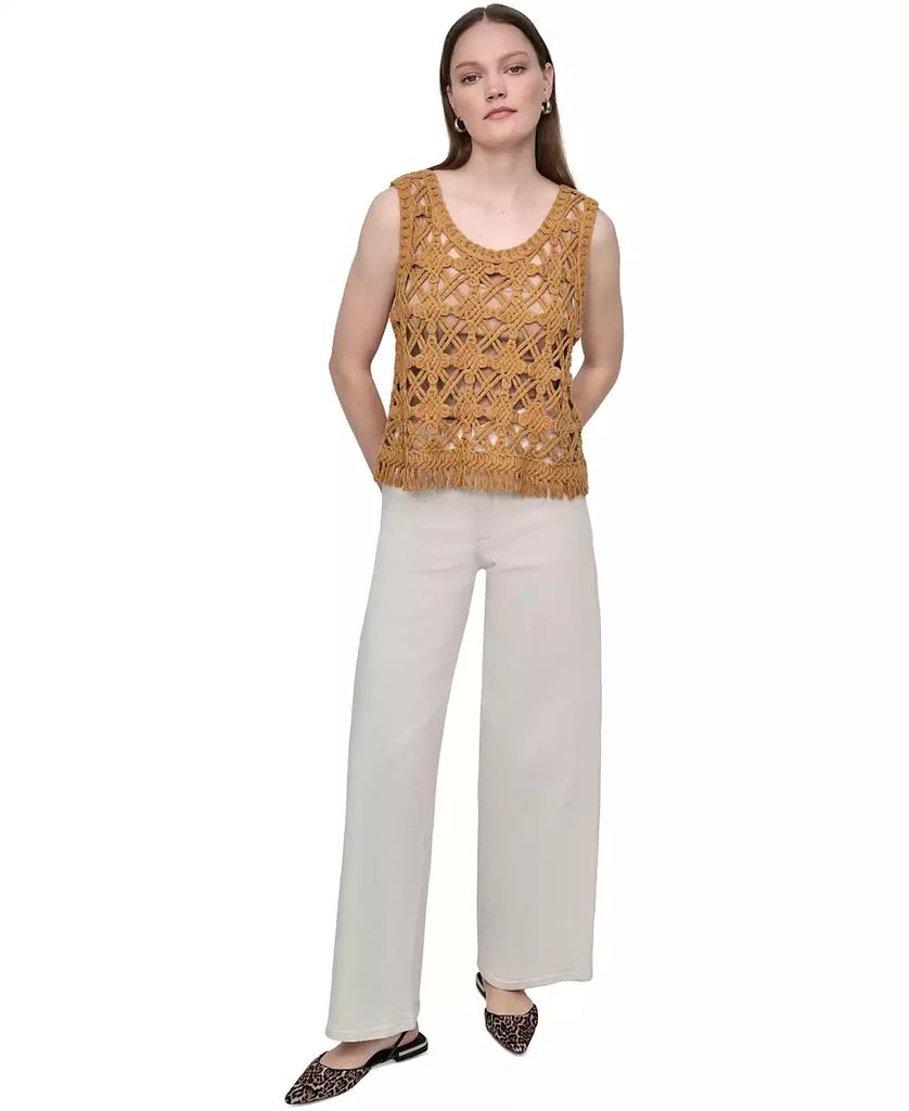 DKNY Petite Scoop-Neck Sleeveless Crochet Top 5