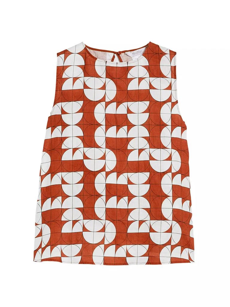 Max Mara Giusy Linen Geometric Top 1