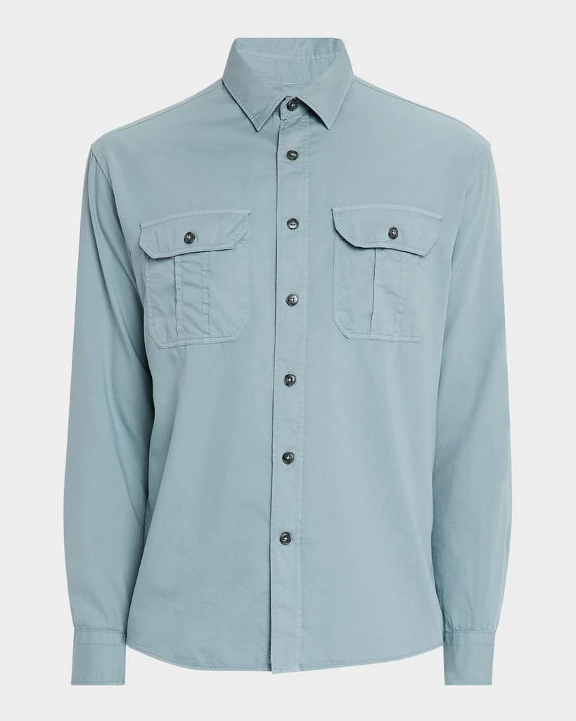 Canali Men's Garment Dyed Casual Button-Down Shirt 1