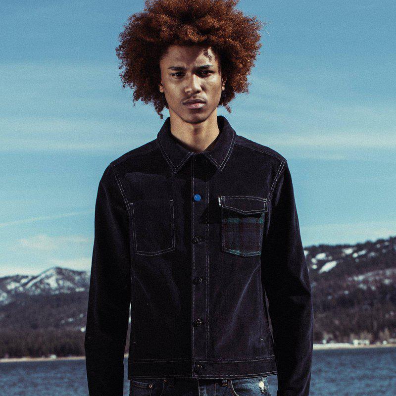 Konus Men's Corduroy Tracker Jacket In Navy