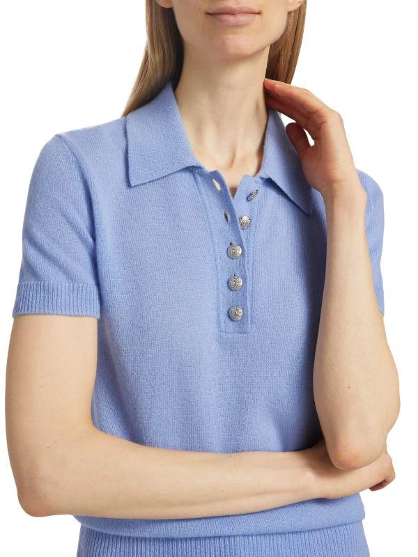 VERONICA BEARD Brandt Cashmere Polo Top 4