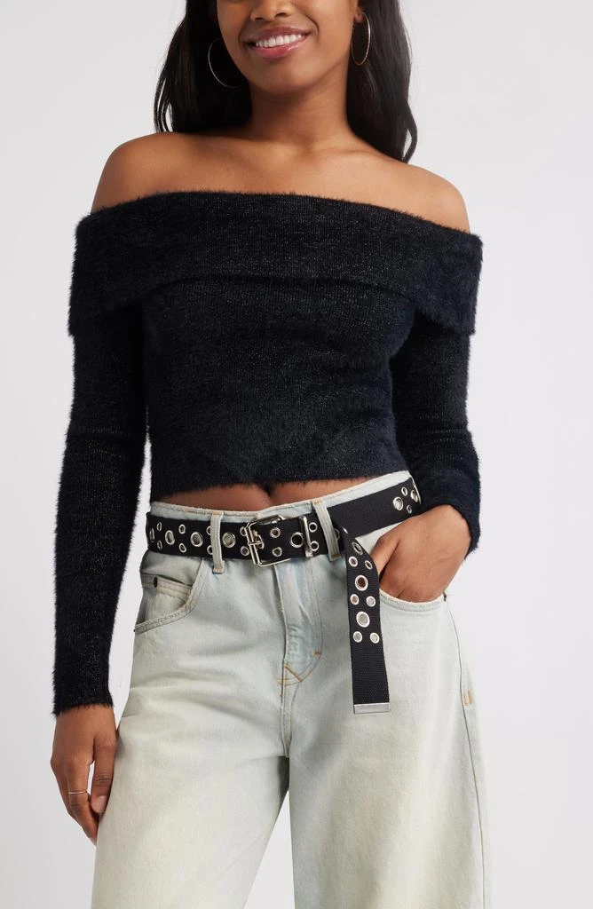 BP. Shine Eyelash Off the Shoulder Sweater 1