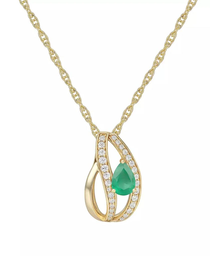 Macy
s Emerald (5/8 ct. t.w.) and Diamond (1/4 ct. t.w.) Pendant Necklace in 14k Gold (also in 14k White Gold Sapphire 
14k Gold Ruby)