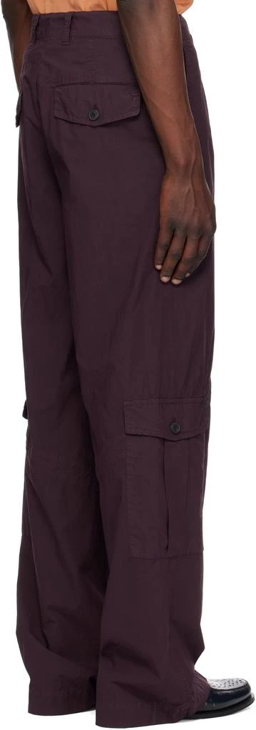 Dries Van Noten Purple Loose Overdyed Cargo Pants 3