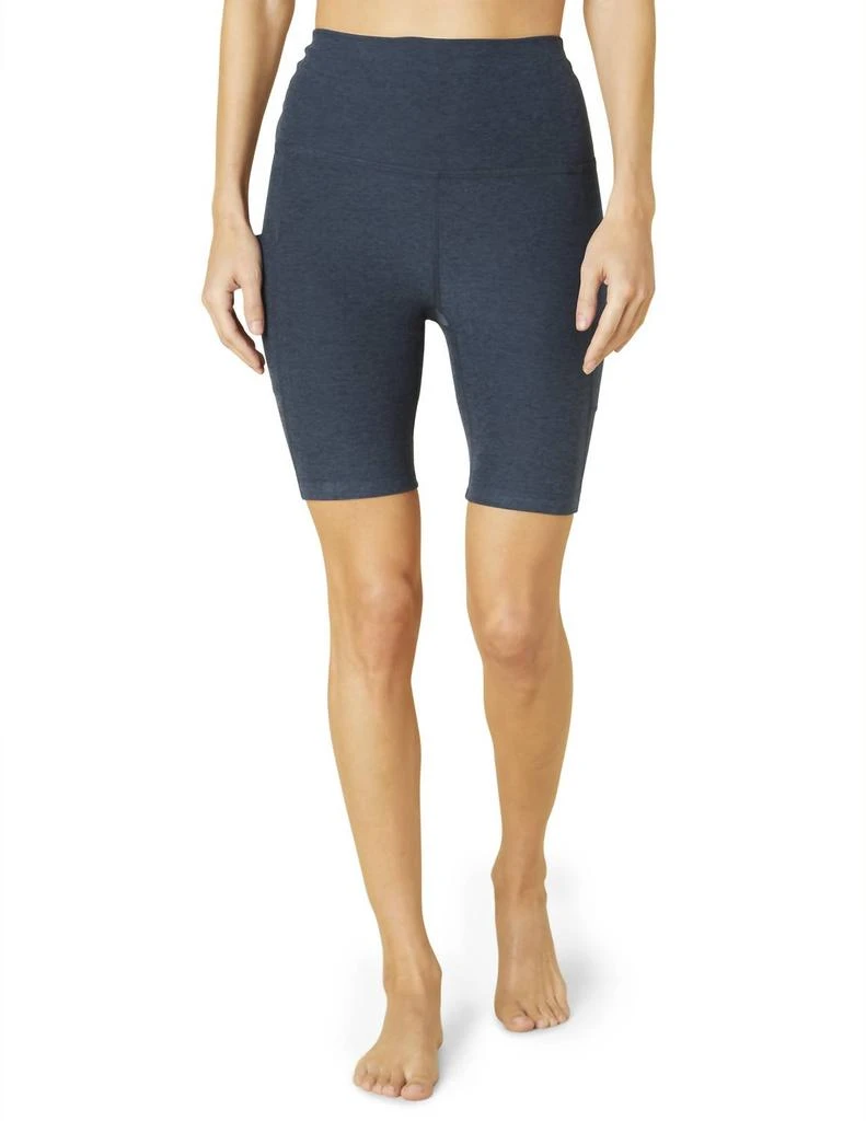 Beyond yoga Spacedye Team Pocket Biker Short In Nocturnal Navy 1