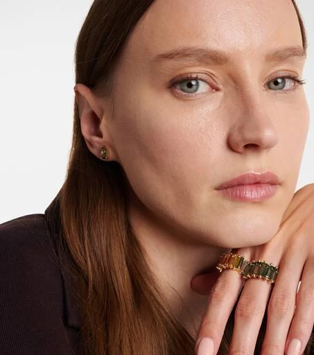 Suzanne Kalan Ayda 14kt gold stud earrings with topaz 3