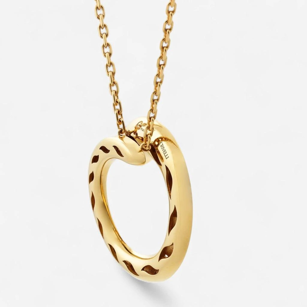 Crivelli Crivelli 18K Yellow Gold Diamond Circle Pendant Necklace P0008E 3