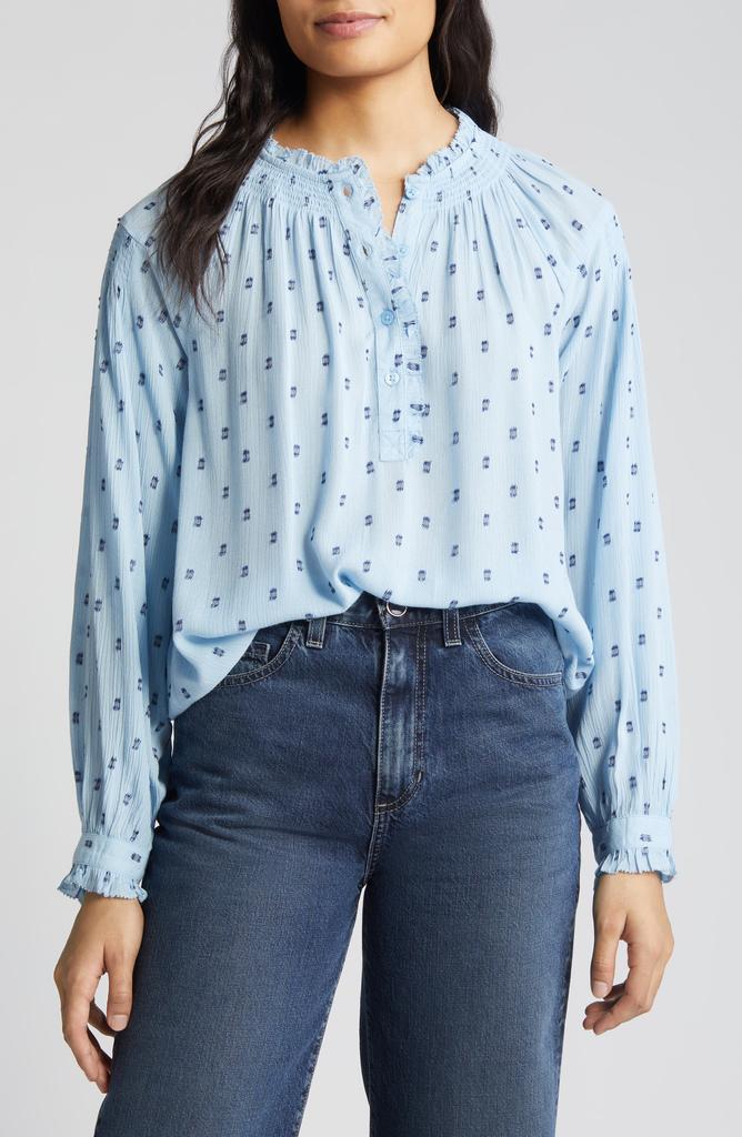 Wit & Wisdom Smocked Print Top