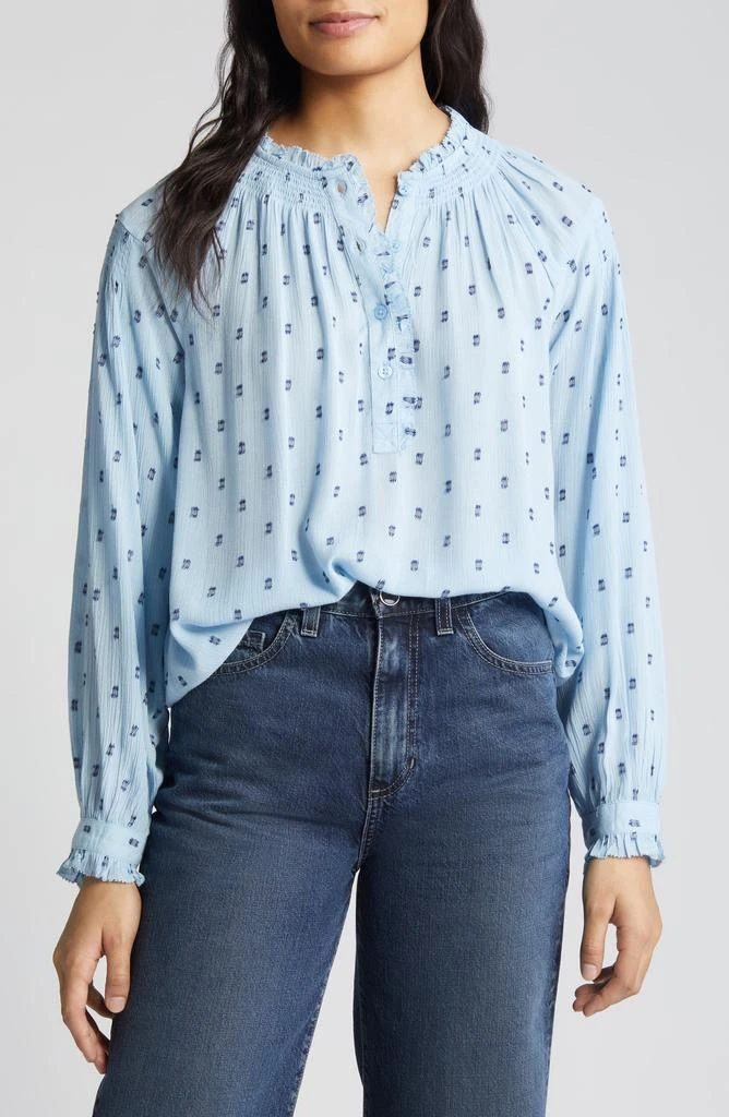Wit & Wisdom Smocked Print Top 1