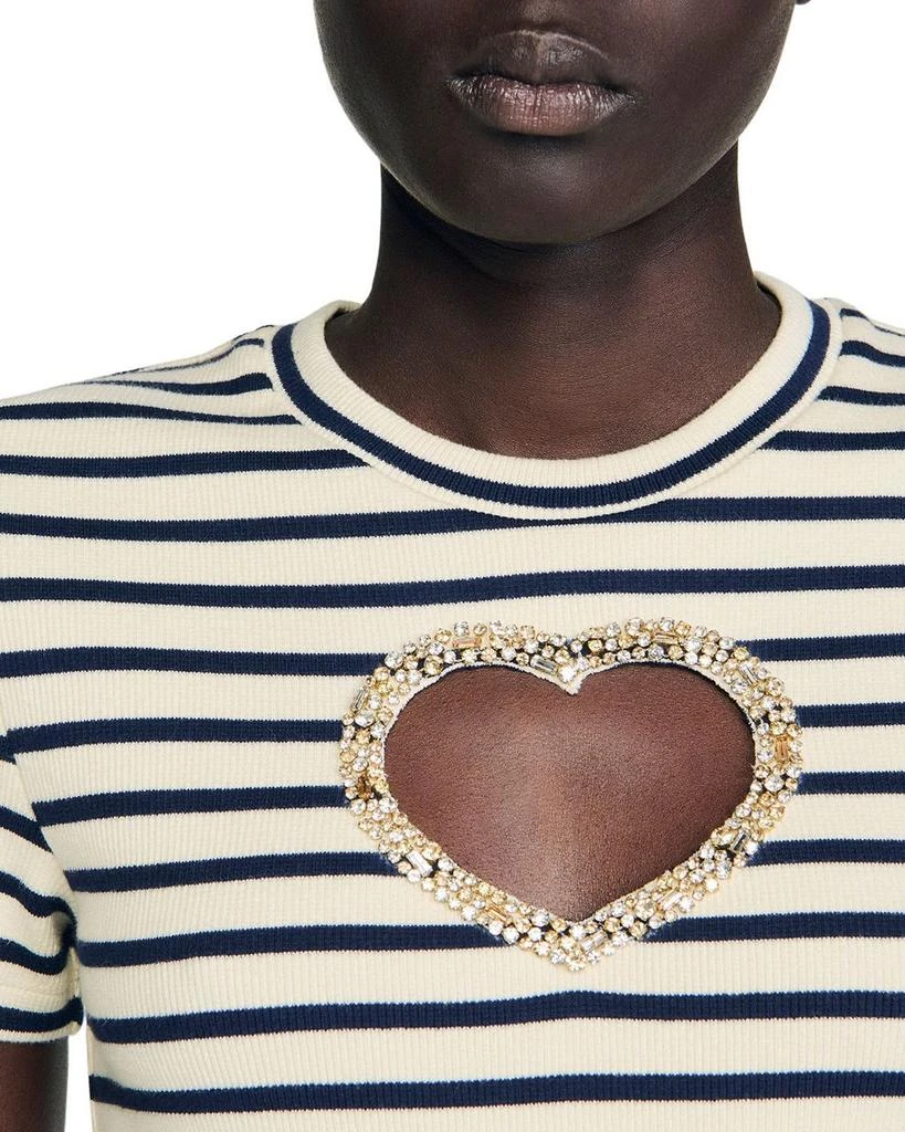 Sandro Rhinestone Heart Tee 4