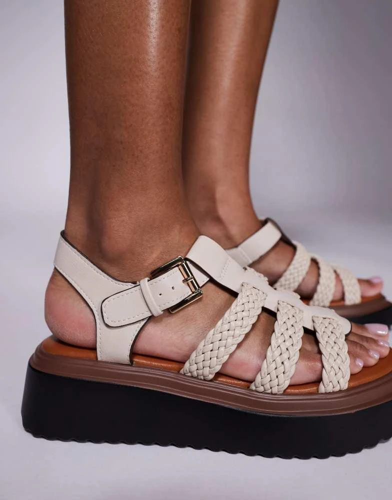 River Island River Island flatform sandal in ecru 4